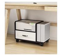 Support d'imprimante mobile avec roulettes pour imprimante sous le bureau, table d'imprimante pour bureau et maison, 1 tiroir de rangement et rack de processeur, support de fax peu encombrant, noir