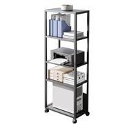 Support d'imprimante mobile - Chariot d'imprimante à 5 niveaux avec étagère de rangement pour bureau à domicile, table d'imprimante haute pour tour d'ordinateur, déchiqueteuse et support CPU