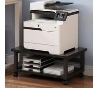 Support d'imprimante mobile compact avec roues verrouillables sous le bureau - Étagère de rangement pour fournitures de bureau - Noir - 50 cm - Idéal pour imprimantes, scanners et télécopieurs