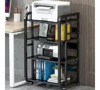 Support d'imprimante mobile réglable en hauteur, table d'imprimante robuste pour télécopieurs et scanners, étagère noire robuste, idéale pour la maison et le bureau, design compact