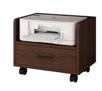 Support d'imprimante mobile robuste sur roulettes, chariot roulant avec étagère de rangement et tiroir, table d'imprimante sous le bureau pour imprimantes, scanners, télécopies - Blanc (68 x 40 x 45