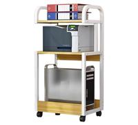 Support d'imprimante mobile, table d'imprimante robuste avec rangement, chariot d'imprimante compact à 2/3/4 niveaux pour imprimantes, PC, télécopieurs et scanners
