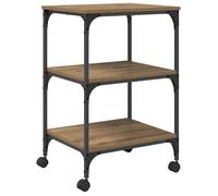 vidaXL Support d'imprimante Chêne Artisanal 50 x 41 x 75 cm, Chariot de Bureau Ajustable, Station de Travail Mobile avec roulettes, Rangement Pratique pour imprimante