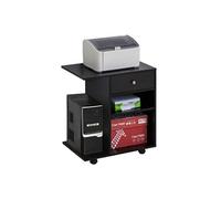 HomCom Vinsetto Support d'imprimante et organiseur de bureau – 2 niches, tiroir, espace CPU, noir