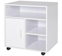 Support d'imprimante organiseur bureau caisson placard porte 3 niches + grand plateau panneaux particules
