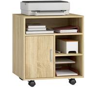 HOMCOM Support d'Imprimante Organiseur Bureau Caisson Bois Naturel