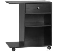 HomCom Vinsetto Support d'imprimante et organiseur de bureau – 2 niches, tiroir, espace CPU, noir