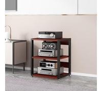 Support d'imprimante portable avec roulettes - Armoire de rangement réglable pour composants AV - Support audio sur pied pour lecteur CD et équipement stéréo - Meuble TV d'angle avec étagères