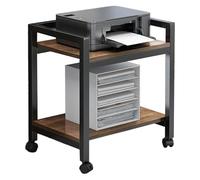 Support d'imprimante robuste à 2/3 niveaux avec étagère de rangement et armoire à fichiers, armoire AV polyvalente pour fournitures de bureau, fax, scanner, livres - Meuble compact noir (L x l x H