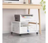 Support d'imprimante roulant, support de rangement mobile sous le bureau avec 4 roues et mécanisme de verrouillage, bureau d'imprimante robuste pour bureau et maison