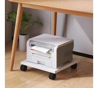 Support d'imprimante sous bureau avec étagère mobile, 4 roulettes verrouillables, support pour unité centrale, idéal pour le bureau et la maison, support pour imprimantes, scanners, photocopieurs et