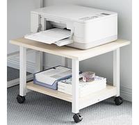 Support D'imprimante Sous Bureau, Meuble Imprimante Avec Rangement, Support Imprimante Roulette, Support De Rangement Pour Scanner Et Télécopieur À Domicile Ou Au Bureau(2layer-Beige,48*40cm)