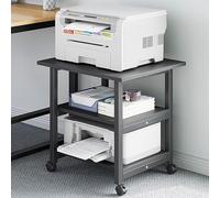 Support D'imprimante Sous Bureau, Meuble Imprimante Avec Rangement, Support Imprimante Roulette, Support De Rangement Pour Scanner Et Télécopieur À Domicile Ou Au Bureau(3layer-Black,48*40cm)