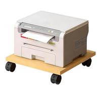 Support d'imprimante sous le bureau avec 4 roulettes, étagère et plateau de copieur mobiles, support de Scanner et de télécopieur for le bureau à domicile, 1 pièce(Natural,15.35 x 13.39 x 2.60 in)