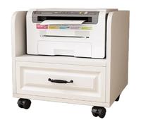 Support d'imprimante sous le bureau avec étagère de rangement et tiroir, chariot d'imprimante mobile à roulettes pour bureau, maison, salle de classe