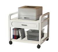 Support d'imprimante sous le bureau, chariot mobile à 2 niveaux avec roulettes pour l'organisation du bureau à domicile et économiser de l'espace