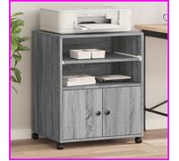 Support d'imprimante - V BESTLIFE - DXBK - Sonoma gris - 60x48x74 cm - 4 roulettes verrouillables