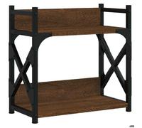 Support d'imprimante - vidaXL - 2 niveaux - Bois d'ingénierie - Métal - Marron 40x20x40 cm