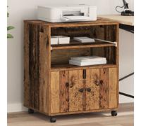 vidaXL Support d'imprimante avec Roues Bois Ancien 60x48x74 cm