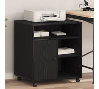 vidaXL Support d'imprimante avec Roues chêne Noir 60x50x67 cm