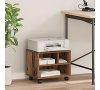Support D'imprimante Vidaxl Avec Roues En Vieux Bois 41x32x33,5 Cm
