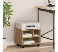vidaXL Support d'imprimante Chêne Artisan avec roues 41 x 32 x 33,5 cm