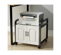 Support d'imprimante vintage multifonction - Étagère d'imprimante sous le bureau avec casiers pour bureau et maison - Noir 55 cm, idéal pour les télécopieurs et scanners
