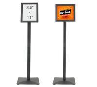 Support d'information VEVOR avec socle métallique 279 x 216 mm Support d'information Angle de vue réglable par bouton rotatif Support d'affiche, Support de panneau robuste au sol Présentoir pour prése