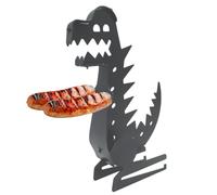 Support dinosaure pour hot-dog pour barbecue - Grille de cuisson à saucisses en acier inoxydable, accessoire de barbecue amusant pour la cuisine de jardin, le camping, le hayon et les fêtes en plein