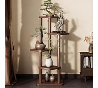 Support D'intérieur En Bois Massif Pour Plantes, Porte-pots Multiples, Étagère De Rangement Pour Balcon, Nouveau Porte-pots De Fleurs En Bois Massif De Style Chinois Pour Salon, Marron(30x30x101cm)