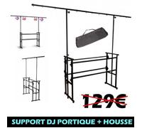 SUPPORT DJ MOBILE PRO AVEC PORTIQUE DE LUMIERE DS10 PA LIGHT SONO