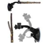 Support D'observation des Oiseaux en Bois À Ventouse - Portable pour Oiseaux De Balcon | Support D'oiseau Fenêtre Adapté Aux Appartements | Perchoir Multi-Surfaces Fenêtres, Miroirs Et Balustrades Po