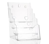 Support Documents Bureau Acrylique Transparent 4 Niveaux Organisateur | Étagère Moderne pour Magazines, Livres et Dossiers Design Simple et Travail Soigné