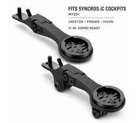 Support d'ordinateur avant SYNCROS iC IM compatible avec les cockpits Fraser / Hixon iC SL ou Creston iC 288147 288148 pour Garmin Bryton Wahoo Gopro version