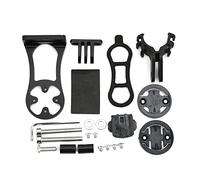 Support d'ordinateur de vélo avant Support étendu pour ordinateur de vélo GPS de vélo Edge CatEye Corps en alliage CNC avec adaptateurs en plastique (Noir)