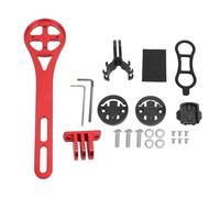 Support d'ordinateur de vélo en Alliage d'aluminium, Support Avant étendu pour Cyclistes Bryton, léger, Robuste, Finition Mate, Conception Creuse, Installation Facile, Accessoires (Rouge)