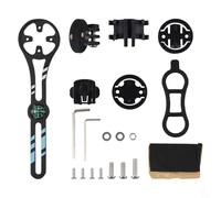 Support d'ordinateur de vélo fabriqué à partir d'alliage d'aluminium robuste fonctionne avec Garmin/pour, prend en charge plusieurs accessoires tels que les appareils photo (noir)