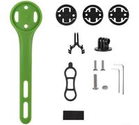 Support d'ordinateur de vélo pour vélo de route, extension de guidon en nylon avec 3 bases d'adaptateur compatible avec les appareils Garmin pour Wahoo (vert)