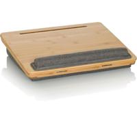 Support D'Ordinateur Portable Comfilap Iii Bambou Coussin Pour Ordinateur Portable Réglable En 4 Positions, Appareils Jusqu'À 21 Pouces, Gris