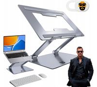 Support d'ordinateur portable en aluminium réglable en hauteur avec système de refroidissement & couvercle de webcam