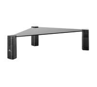 Support d'écran d'angle Support d'écran réglable en hauteur Support d'ordinateur portable Verre trempé Rehausseur d'écran Support d'ordinateur portable jusqu'à 20kg maxi Triangulaire