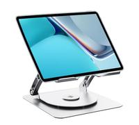 Support d'ordinateur réglable avec base rotative 360, support d'ordinateur portable pliable - Support de tablette réglable rotatif à 360 degrés avec ventilateur de refroidissement | Aluminium Alllium