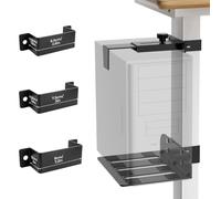 Support d'ordinateur robuste à fixation sous le bureau (par serrage) | Support pour PC à fixer sur pied de table, avec patins de protection, capacité de 23 kg, idéal pour le bureau
