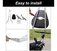 Support dorsal passager amovible en alliage d'acier pour Star Bolt XV950 XVS950 2014-2019 - rembourrage confortable, style bobber classique