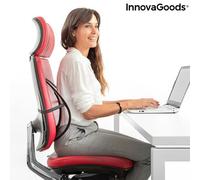 InnovaGoods - Support Dorsal Respirant et Portable Backonfy, Confort Ergonomique pour Posture, Tissu en Maille Aéré, Idéal Bureau et Voiture, Noir, Taille Unique, Polyester