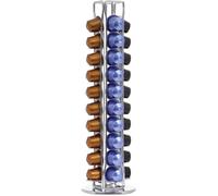 Support Dosettes - Nespresso - Rotatif - Inox - Bleu - 40 Capsules
