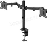 Goobay Support double moniteur Basic 58529 – 2x 17-32 pouces VESA 100x100 orientable réglable noir