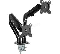 Maclean MC-861N Support pour 2 moniteurs vérin à gaz 13"-27" 7 kg Noir