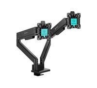 ONKRON Support Double Ecran PC 13"-32", 2x9 kg, Max VESA 100x100, G200-B | Bras double écran, portée jusqu’à 615 mm, ressorts à gaz, hauteur réglable, gestion des câbles, bureau & création, noir