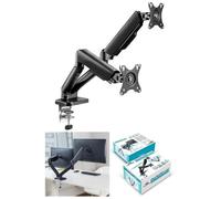 SUPPORT DOUBLE ECRAN PC Standards incurvés Support de Moniteur de bureau 2 écrans 17-32 " 75x75 / 100x100 Mouvement Intégral